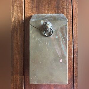 Vintage Brass Lion Head Mailbox Box